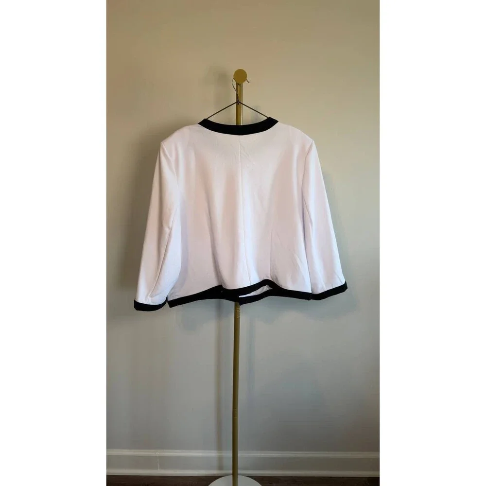 NY Collection Plus Size Colorblocked 2‑Piece Dress Set White 18W NWT $49